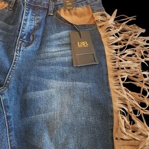 Lucky & Blessed L&B Woman’s Fringe Jeans Size 10 NWT